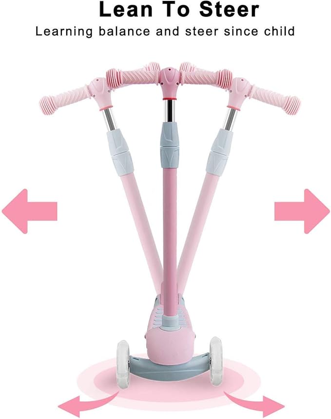 67i Scooter for Kids 3 Wheel Scooter Kids Kick Scooter for Toddler Girls Boys Scooter with Adjustable Height and Light-Up Wheels Scooter for Children Ages 3-12