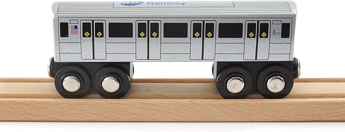 MUNI PALS Munipals Staten Island Railway Wooden Railway–Child Safe and Tested Wood Toy Train