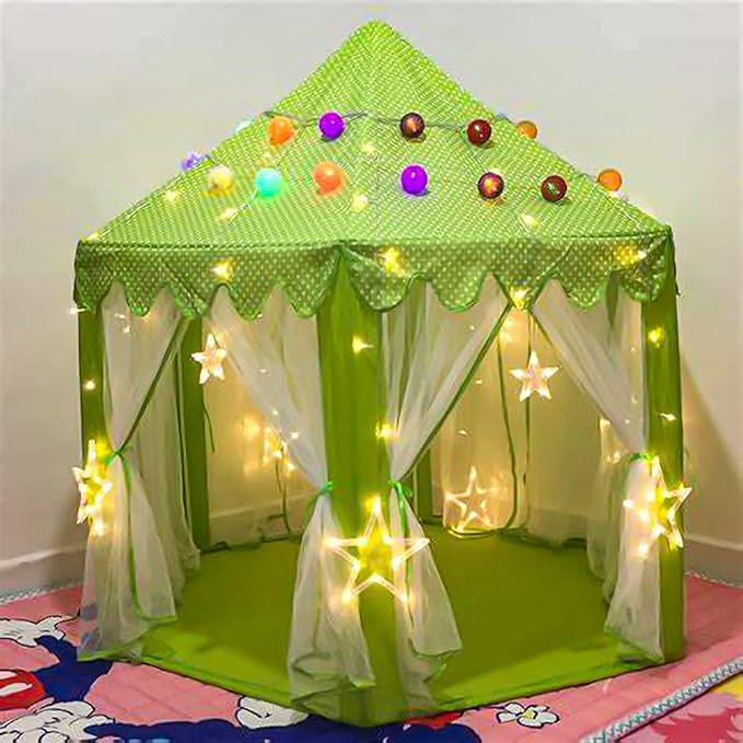 junovo Ultra Soft Rug for Nursery Children Room Baby Room Home Decor Dormitory Hexagon Carpet for Playhouse Princess Tent Kids Play Castle, Diameter 4.6 ft, Green