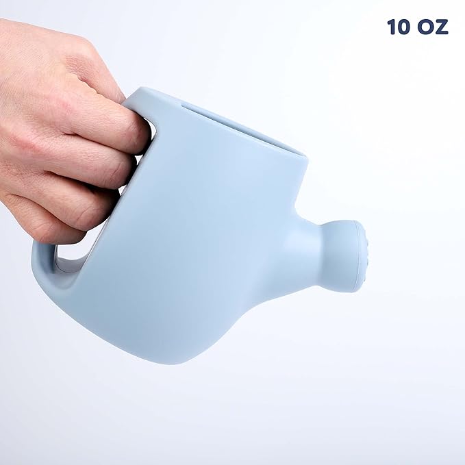 BLUE GINKGO Toddler Gardening Tools - Silicone Beach Toys, Garden Toys for Toddlers | Kids Shovel and Rake Set, Watering Can, Sand Molds | Outdoor Baby Gardening Set (Blue)