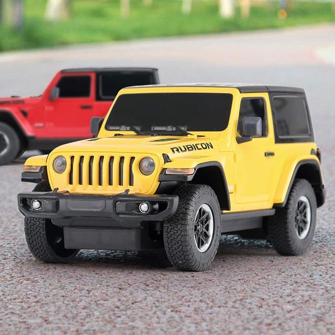 RASTAR RC Toy, 1/24 Scale Wrangler JL Remote Control RC Car, Rubicon Model Vehicle for Kids, Yellow