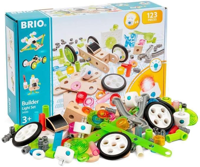 BRIO 34593 Builder Light Set | Wooden Toy Train Set for Kids Age 3 and Up