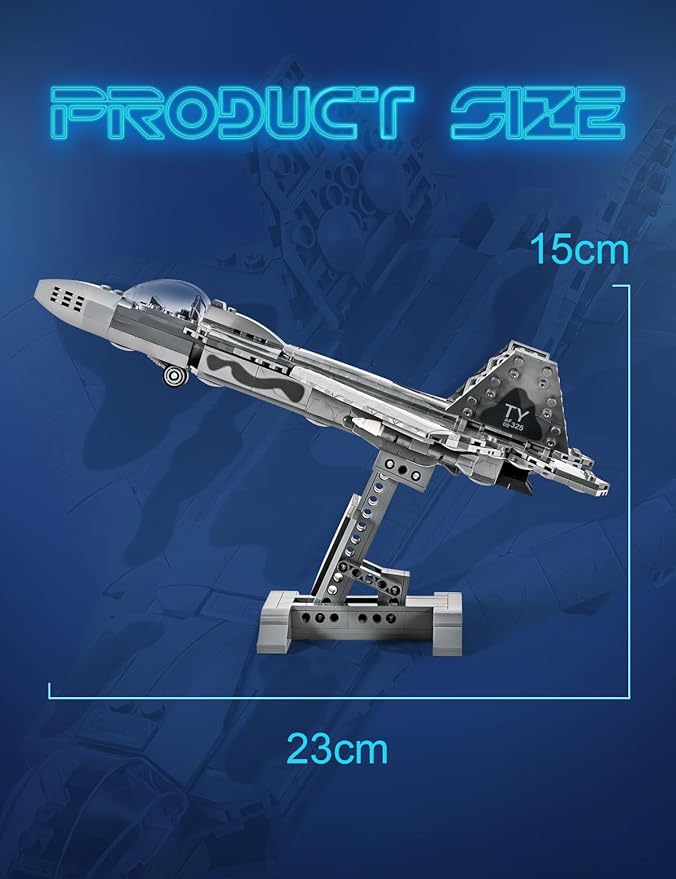 SEMKY Military Series F-22 Raptor Fighter Jet Air Force Building Block Set (626 Pieces) -Building and Military Toys Gifts for Kid and Adult