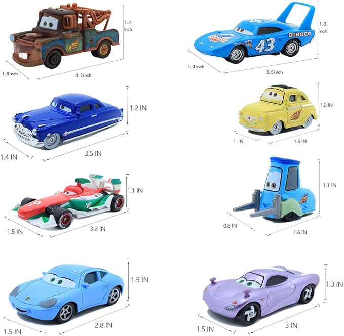 15 Pcs Car 2 3 Toys, Movie Diecast Car, Extremely Ritualistic Gift Sets for Children, Birthday Gifts for Children Over 3 Years Old