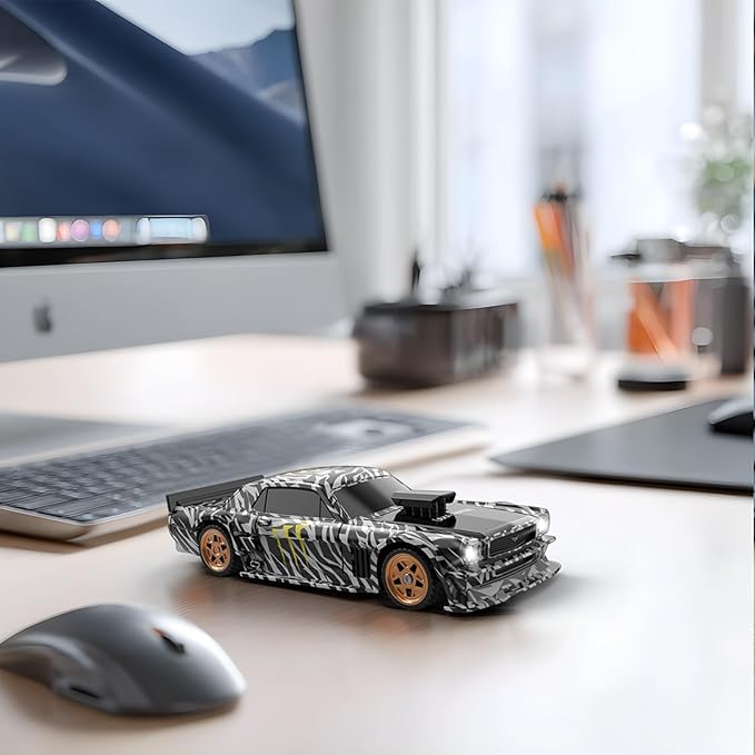 RC Drift Car, 1/43 Mini RC Drift Car with Gyroscope, 2.4GHz Full Proportional Remote Control Cars, 4WD High Speed Racing with Lights, Racing Tires, Model Cars Gift for Adults, Kids, Boys, Girls