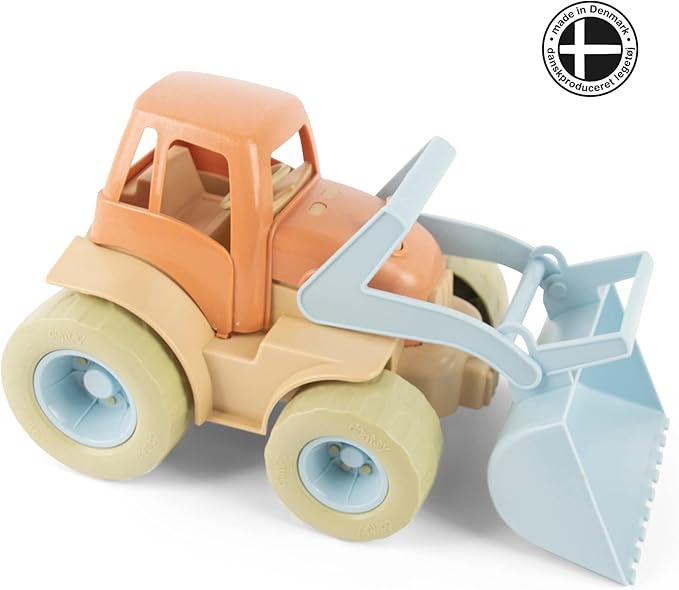 Dantoy BIO Kids’ Big Tractor, Green Sugarcane Bioplastic Toy, Indoor & Outdoor Play, Safe Rounded Edges, Role Play, Sensory Exploration with Sand & Water, Motor Skills, Made in Denmark, Ages 2+
