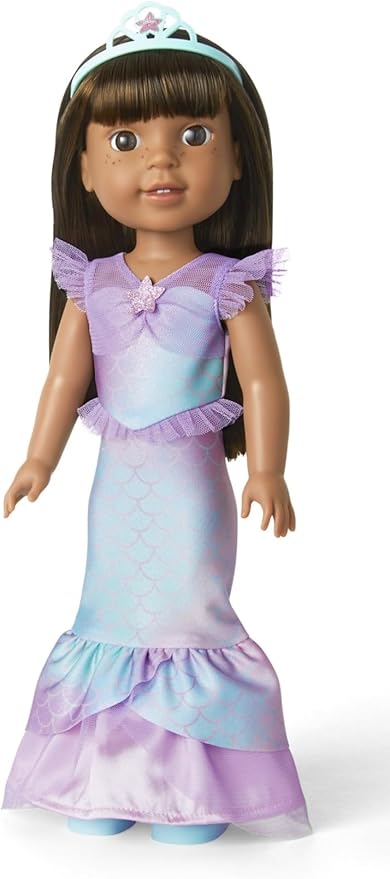 American Girl WellieWishers 14.5-inch Doll 2-in-1 Sparkly Mermaid Outfit with Headband and Ballet Flats, For Ages 4+