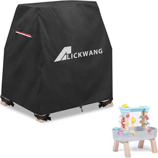 AIickwang Kids Water Table Cover for Step2 Rain Showers & Flow Water Table,Outdoor Waterproof Dustproof Anti-UV Kids Water Play Table Cover,Black