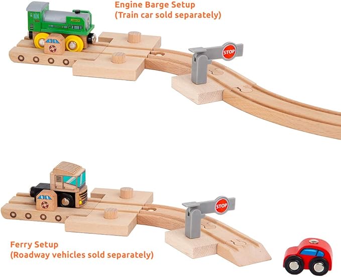 Toys 68 Pcs Wooden Train Track Expansion Pack Compatible with Thomas Wooden Train, Brio, Thomas The Tank Engine (68 Pcs)