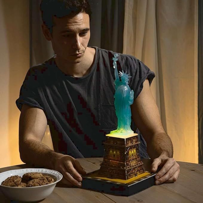 Ravensburger Statue of Liberty Night Edition - 108 Piece 3D Jigsaw Puzzle for Kids and Adults | Precision Fit with Easy Click Technology | Durable Display Piece | Over a Century of Quality