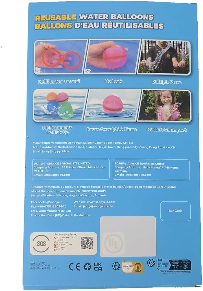 6 PCS Reusable Water Balloons, Refillable Magnetic Water Balls for Outdoor Games, Self Sealing Water Splash Bomb Quick Fill for Summer Fun, Pool Beach Toys for Kids Ages 3-12
