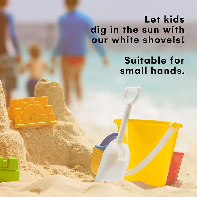 12-Piece Sand Toy Set - Top Race Durable & Imaginative Beach Play Kit with Colorful Buckets & White Shovels. Perfect for Kids Ages 3-5, Outdoor Parties, Outdoor Fun Gift for Young Beach Enthusiasts