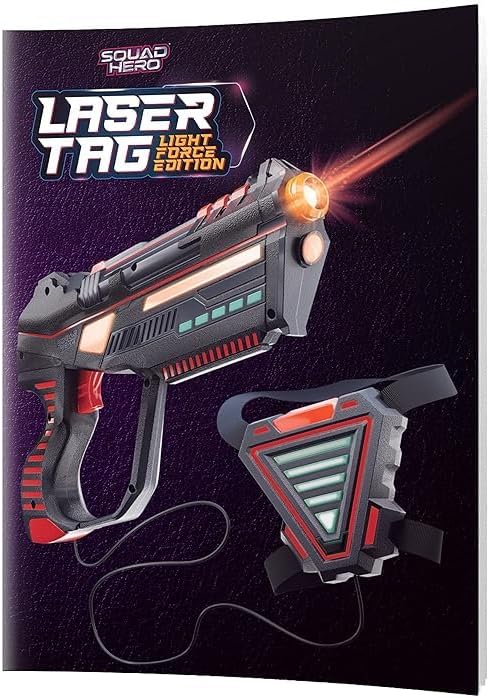 Rechargeable Laser Tag for Kids, Teens & Adults - Boys Gifts - Blasters & Vest Sensors - Fun Ideas Age 8+ Year Old Toys - 4 Set - Lazer Teen Boy Games - Boys & Girls Outdoor Teenage Group Activities