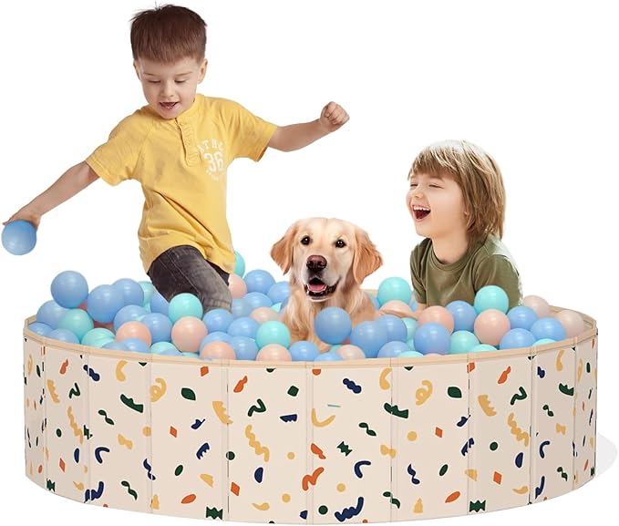 Ball Pits for Toddlers, 47" x 12" Foldable Kiddie Pool Dog Ball Pits Collapsible Baby Pool Dog Swimming Pool Portable Sandbox Kid Pool Indoor and Outdoor Game Without Balls