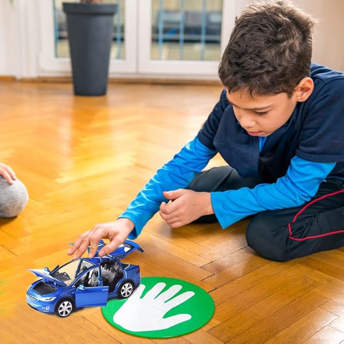 1:32 Scale Model X Alloy Car Diecast Vehicle with Lights and Music, Pull Back Toy for Kids, Mini Vehicles Gift, Children's Birthday Gift (Model X - Blue)