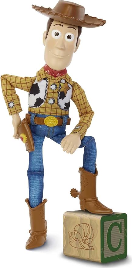 Mattel Disney Pixar Toy Story Talking Woody Action Figure & Accessory, Roundup Fun 12-inch Collectible with 30+ Sounds & Phrases