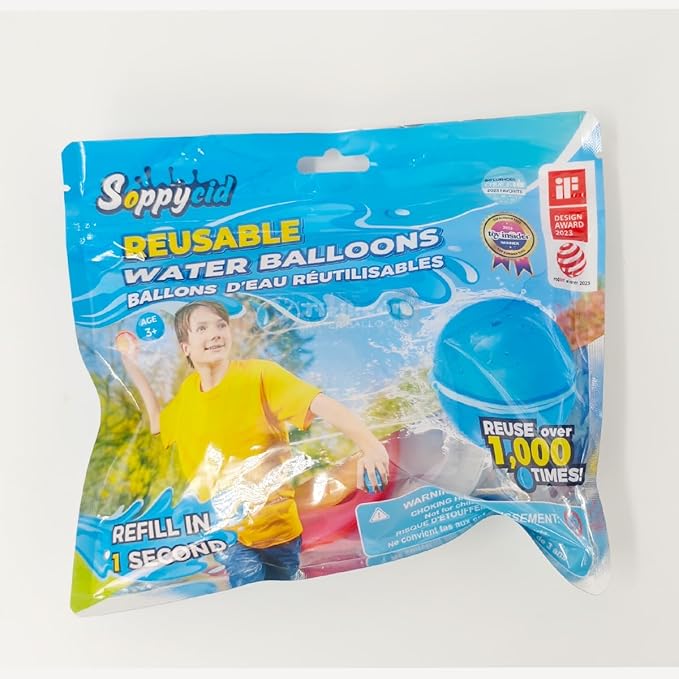4PCS Magnetic Reusable Water Balloons, Refillable Silicone Bath Pool Beach Toys for Kids, Quick Fill Self-Sealing Splash Balls for Outdoor Water Fun Summer Family Games
