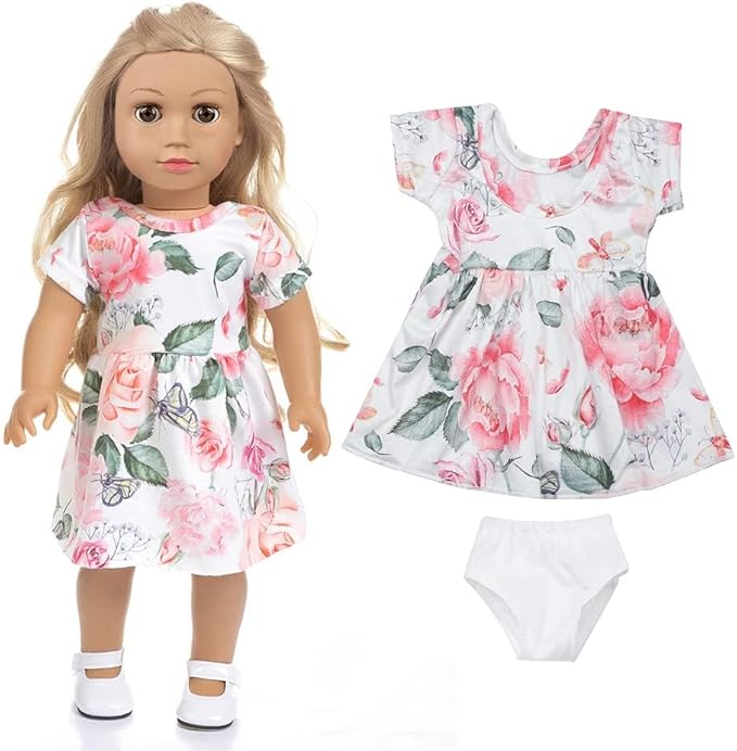 ZQDOLL American 18 inch Doll Clothes and Accessories,7 Outfits , Fits 18 inch Dolls, 18 inch Girl Doll Clothes, Christmas Birthday Gift Girl