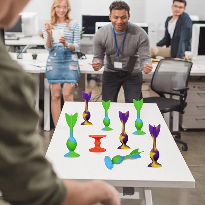 4.7 "Large Size 10 Pack Silicone Suction Colorful Darts with 1 Bullseye Sucker Sports Throwing Game Toy Set, Outdoor Indoor Game Sports