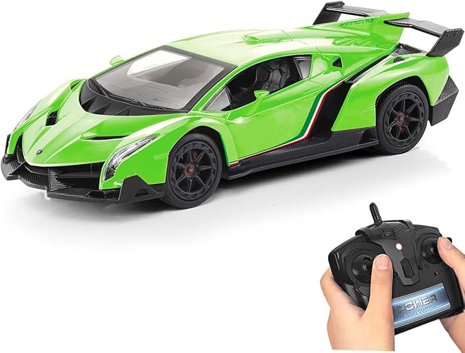 QUN XING Remote Control RC CAR Racing Cars Lambo Officially Licensed 1:24 Toy RC Cars Model Vehicle for Boys 5,6,7,8 Years Old, Green