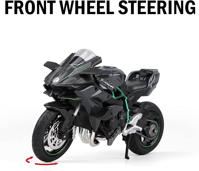 COOLPUR Die Cast Motorcycle Model for Ninja H2R, Realistic Motorcycle Model, 1:12 Scale Kids Moto Toy or Collection, Boyfriend,Young Peoples Gift