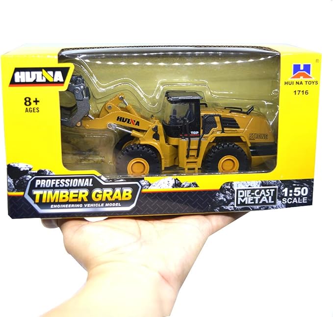 Ailejia 1/50 Scale Diecast Wood Grab Construction Vehicle Toys Timber Grab Truck Heavy Wooden/Building Articulated Alloy Construction Vehicle Model Engineering Car Toy boy Gift (Wood Grab)