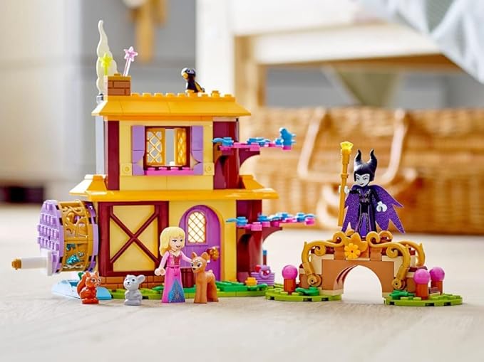 LEGO Disney Aurora’s Forest Cottage 43188, Sleeping Beauty Building Kit for Kids; A Fun Holiday Present or Birthday Gift for Disney Princess Fans (300 Pieces)