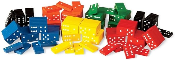 hand2mind Wooden Dominoes Set for Kids, Double Six Dominoes for Toppling, Bulk Domino Blocks, Montessori Math Manipulatives, Kids Dominoes Classroom Set, Kindergarten Learning Games (6 Sets of 28)