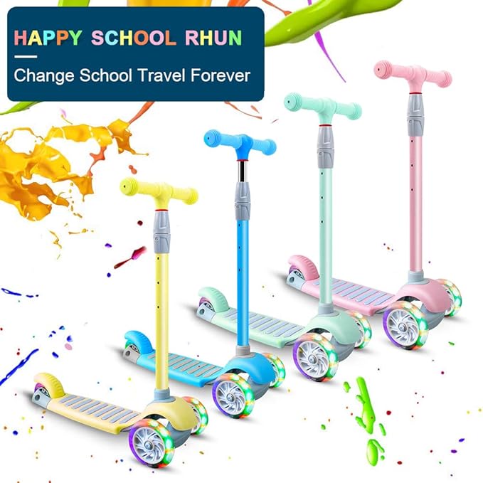 67i Scooter for Kids 3 Wheel Scooter Kids Kick Scooter for Toddler Girls Boys Scooter with Adjustable Height and Light-Up Wheels Scooter for Children Ages 3-12