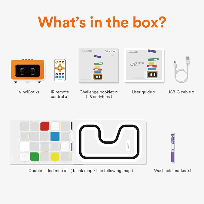 VinciBot Robotics for Kids Ages 8-12, Scratch&Python Programmable Robot with AI Function for Teens School Grade 3-7, Educational STEM Coding Robot Kit for Boys & Girls, Ages 8+