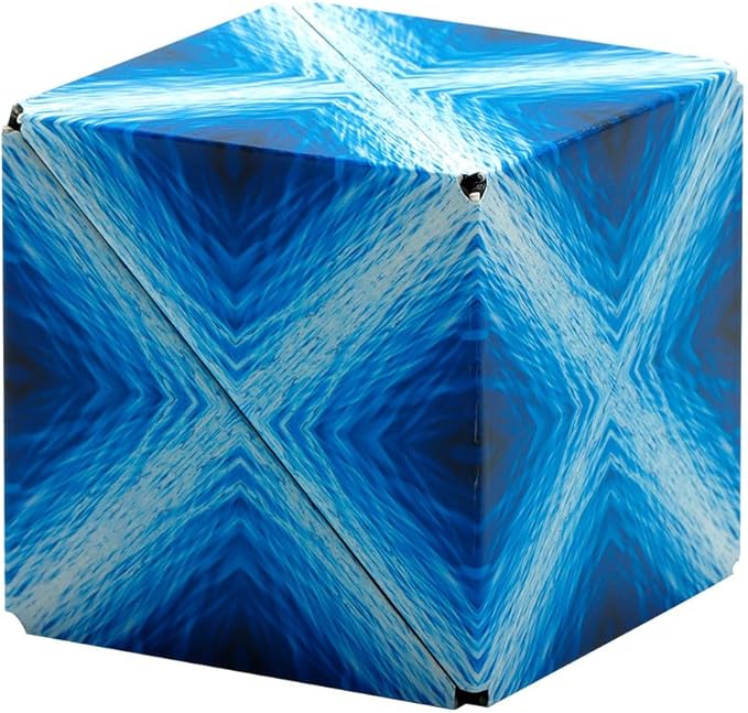 SHASHIBO Shape Shifting Box - STEM Magnetic Fidget Cube That Transforms Into Over 70 Shapes, Download Fun in Motion Toys Mobile App (Blue Planet)