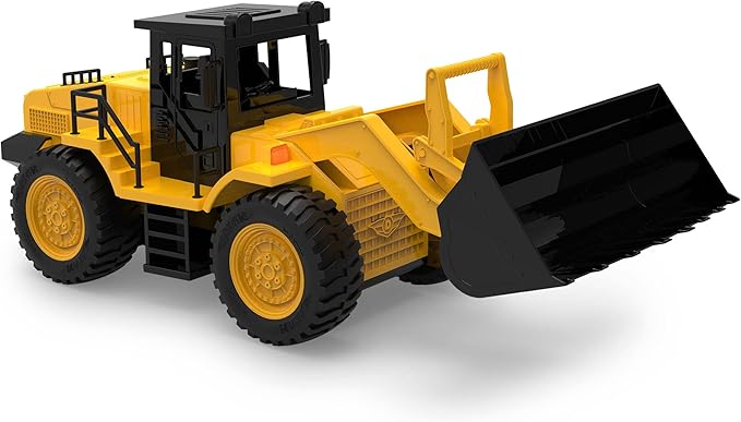 Driven by Battat – 18" Front End Loader Toy Trucks – Big Wheel Loader for Indoor&Outdoor Play – Construction Sandbox Toys – Realistic Engine Sound & Multiple Moving Parts – Gift for Kids Ages 3+