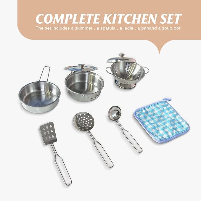 TaoHFE Toy Kitchen, Blue Kids Kitchen Playset for Kids Ages 4-8 Boys Gift Girls Play Kitchen Sets for Kids Kitchen Playset with Lights and Sounds Wooden Toy Kitchen Playset Gift Kids Kitchen Set