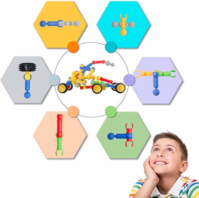 Building Blocks for Kids, 170 Pcs STEM Toys for Boys and Girls, Safe and Creative Toy for Age 3+, Educational Activities