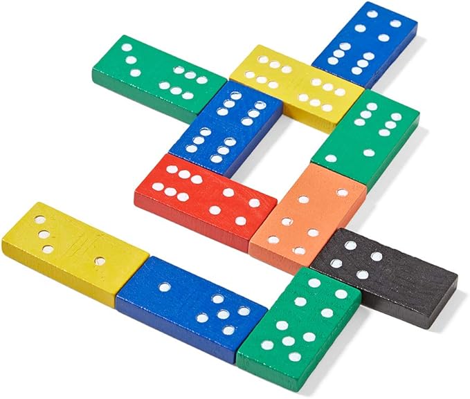 hand2mind Wooden Dominoes Set for Kids, Double Six Dominoes for Toppling, Bulk Domino Blocks, Montessori Math Manipulatives, Kids Dominoes Classroom Set, Kindergarten Learning Games (6 Sets of 28)