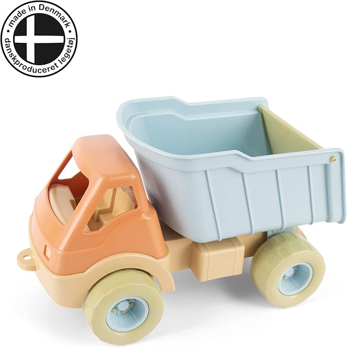 Dantoys BIO Kids’ Big Dump Truck, Green Sugarcane Bioplastic Toy, Indoor & Outdoor Play, Safe Rounded Edges, Role Play, Sensory Exploration with Sand & Water, Motor Skills, Made in Denmark, Ages 2+