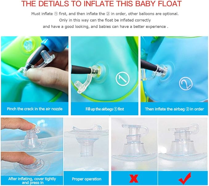 Swimming Ring with Adjustable Seat Pocket,Baby Swimming Pool Floats,Removable Floating Ball,New Upgrade Baby Swim Ring for Ages 6-36 Months Infant Toddler