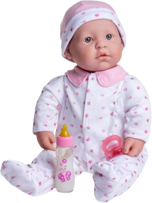 JC Toys 20-inch La Baby Soft Body Doll | Washable | Gift Set includes Magic Milk Bottle & Pacifier | Removable Pink Outfit | Perfect for Toddlers and Kids Ages 2+