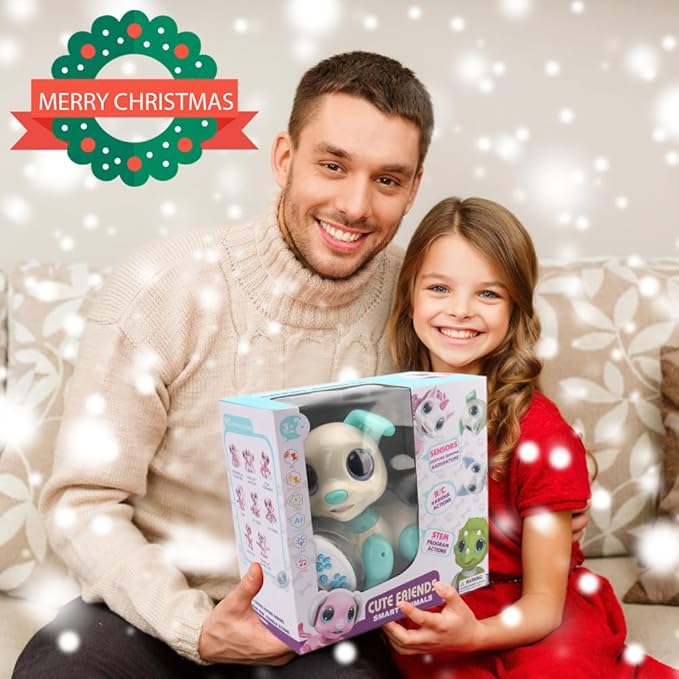 BIRANCO. Interactive RC Dog Toy - Cute Gesture Sensing Puppy for Toddlers, STEM Play, Ideal Holiday/Birthday Gift for 3-8 Year Olds