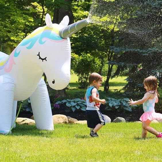 Float Joy Sprinkler for Kids Unicorn Water Sprinklers Inflatable Toys for Outdoor Play Summer Yard Kids and Adults Party Decoration