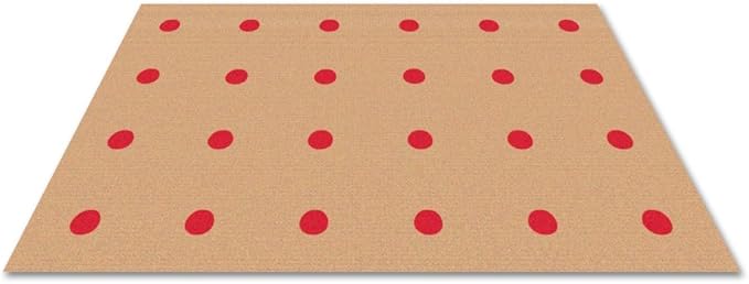 KidCarpet On The Spot Classroom Seating Rug, 12' x 10', Red on Tan