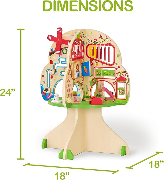Monläurd® Wooden Tree Activity Center, Activity Center for Baby, Sensory Table for Toddlers 1-3, Activity Cube, Activity Table, Daycare Furniture, Daycare Essentials, Montessori Busy Board