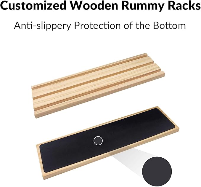 Rummy Cube 8 Player Edition with 8 Wooden Racks, Rummy Cube Game with Case 8 Players with Portable Case 214 Tiles Rummy Cube Travel Game Set for Family Adults Kids