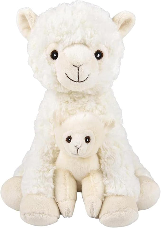 Mom and Baby Stuffed Animals for Boys & Girls, Safari Baby Shower Decorations, Nursery Decor, Zoo Animals for Toddlers, Quality Realistic Toys for Kids, Cute, Soft, Huggable, Squeezable (9.5" Llama)