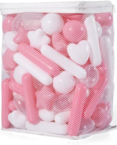 STARBOLO Ball Pit Balls for Kids -150pcs Stars Hearts Strips Crush Proof Play Balls Plastic Macaron Toy Balls for Ball Pit, Baby Pool Water Toys, Play Tent, Birthday Party Decoration