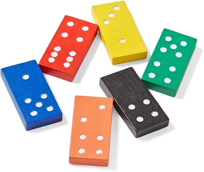 hand2mind Wooden Dominoes Set for Kids, Double Six Dominoes for Toppling, Bulk Domino Blocks, Montessori Math Manipulatives, Kids Dominoes Classroom Set, Kindergarten Learning Games (6 Sets of 28)