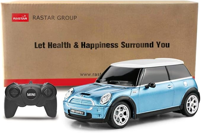 RASTAR 1:24 RC Cars Toy Mini Cooper Car for Kids Mini Cooper S Remote Control Car - Blue