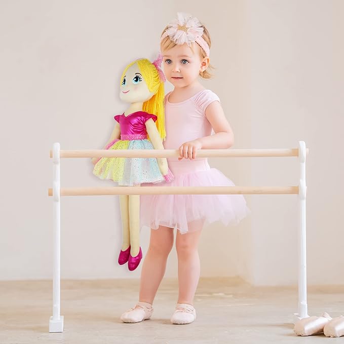 June Garden 30" XL Ballerina Princess Polina - Stuffed Plush Life Size Soft Doll - Pink Outfit - Gift for Toddlers and Little Girls