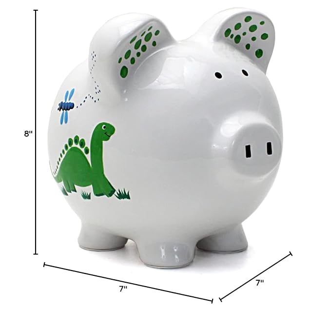 Child to Cherish Ceramic Piggy Bank for Boys, Dinosaur
