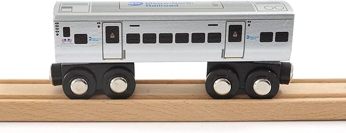 MUNI PALS Munipals Metro North Railroad Wooden Railway M7 2-car Set–Child Safe and Tested Wood Toy Train